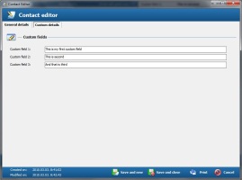 Contact editor with custom fields